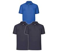 Fruit of the Loom Men's Polo Shirt (Pack of 3), 2deepnavy1royal, 3XL