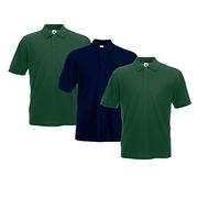 Fruit of the Loom Men's Polo Shirt (Pack of 3), 2fake green1deepnavy, L