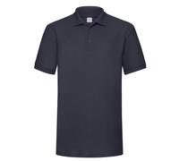 (L, Deep Navy) Fruit of the Loom Mens Polycotton Pique Heavy Polo Shirt