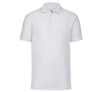 (4XL, White) Fruit of the Loom Mens Polycotton Pique Polo Shirt
