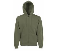 Fruit of the Loom Men's Zip Front Premium Hooded Sweat Jacket, Classic Olive, XX-Large