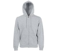 (4XL, Heather Grey) Fruit Of The Loom Mens Premium 70/30 Hooded Zip-Up Sweatshirt / Hoodie