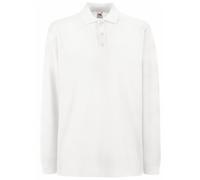 Fruit of the Loom Mens Premium Long Sleeve Polo Shirt (2XL) (White)