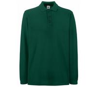 Fruit of the Loom Men's Premium Long Sleeve Polo Shirt in Green | Size: Small Fruit Of The Loom Green S