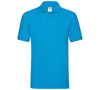 Fruit of the Loom Men's Premium Short Sleeve Polo Shirt, Azure, Medium