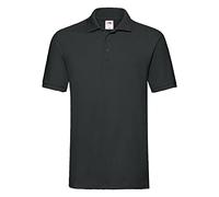 Fruit of the Loom Men's Premium Short Sleeve Polo Shirt, Black, Small