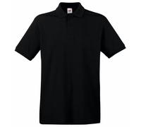 Fruit of the Loom Men's Premium Short Sleeve Polo Shirt, Black, Small - B