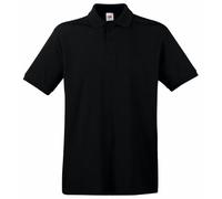 Fruit of the Loom Men's Premium Short Sleeve Polo Shirt, Black, Small - B