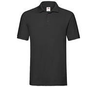 Fruit of the Loom Men's Premium Short Sleeve Polo Shirt, Black, X-Large