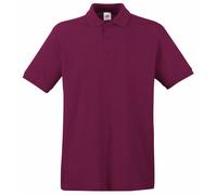 Premium Short Sleeve Polo Shirt Fruit Of The Loom Burgundy XL