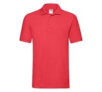 Fruit of the Loom Men's Premium Short Sleeve Polo Shirt, Red, Large
