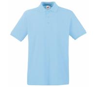 (XL, Sky Blue) Fruit Of The Loom Premium Mens Short Sleeve Polo Shirt
