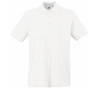 Fruit of the Loom Men's Premium Short Sleeve Polo Shirt, White, Small