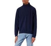Fruit of the Loom Mens Premium 70/30 Zip Neck Sweatshirt (Deep Navy) - Size Medium