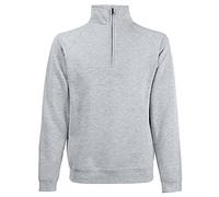 (M, Heather Grey) Fruit Of The Loom Mens Premium 70/30 Zip Neck Sweatshirt