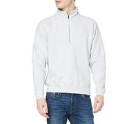 Fruit of the Loom Mens Premium 70/30 Zip Neck Sweatshirt (Heather Grey) - Size Small