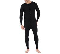 Fruit of the Loom Men's Premium Thermal Union Suit Pajama Bottom, Black, Medium