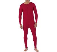 Fruit of the Loom Men's Premium Thermal Union Suit Pajama Bottom, Red, Medium