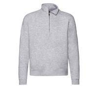 Fruit of the Loom Men's Premium Zip Neck Heather Sweatshirt in Grey | Size: Medium Fruit Of The Loom Grey M