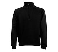 Fruit of the Loom Men's Premium Zip Neck Sweat, Black, X-Large