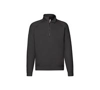 Fruit of the Loom Men's Premium Zip Neck Sweat Sweater, Black, XXL