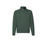 Fruit of the Loom Men's Premium Zip Neck Sweat Sweater, Bottle Green, M