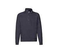 Fruit of the Loom Men's Premium Zip Neck Sweat Sweater, Deep Navy, M