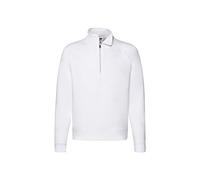 Fruit of the Loom Men's Premium Zip Neck Sweat Sweater, White, M