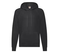 Fruit of the Loom Men's Pull-over Lightweight Hooded Sweat, Black, Medium