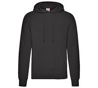 Fruit of the Loom Men's Pull-over Lightweight Hooded Sweat, Black, X-Large