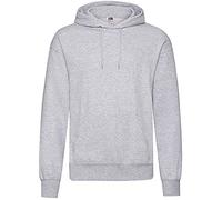 Fruit of the Loom Men's Pull-over Lightweight Hooded Sweat, Heather Grey, Small