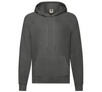 Fruit of the Loom Men's Pull-over Lightweight Hooded Sweat, Light Graphite, XX-Large