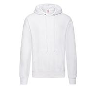 Fruit of the Loom Men's Pull-over Lightweight Hooded Sweat, White, Small