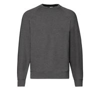 (2XL, Dark Heather) Fruit Of The Loom Mens Raglan Sleeve Belcoro Sweatshirt