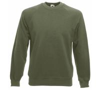 Fruit of the Loom Mens Raglan Sleeve Belcoro Sweatshirt (Classic Olive) - Green - Size Small
