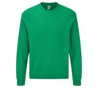 Fruit of the Loom Men's Raglan Sleeve Belcoro Sweatshirt in Bright Green | Size: Small Fruit Of The Loom Bright Green S