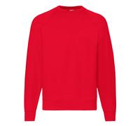 Fruit of the Loom Men's Raglan Sleeve Belcoro Sweatshirt in Red | Size: XL Fruit Of The Loom Red XL