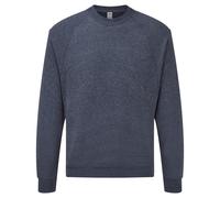 (XL, Heather Navy) Fruit Of The Loom Mens Raglan Sleeve Belcoro® Sweatshirt