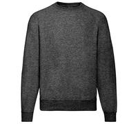 Fruit of the Loom Men's Raglan Sweatshirt, Matt, Dark heather, XXL