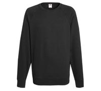 Fruit of the Loom Men's Raglan Sweatshirt Pullover Sweater, Black, L UK
