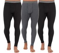 Fruit of the Loom Men's Recycled Premium Waffle Thermal Underwear Long Johns Bottom (1, 2, 3, and 4 Packs) Pajama, Black/Black/Greystone Heather, Small (Pack of 3)