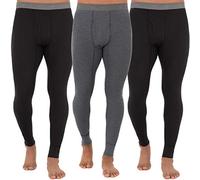 Fruit of the Loom Men's Recycled Premium Waffle Thermal Underwear Long Johns Bottom (1, 2, 3, and 4 Packs), Black/Black/Greystone Heather, 5X-Large