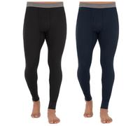 Fruit of the Loom Men's Recycled Premium Waffle Thermal Underwear Long Johns Bottom (1, 2, 3, and 4 Packs) Pajama, Black/Navy, Large (Pack of 2)