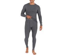 Fruit of the Loom Men's Recycled Waffle Thermal Underwear Set (Top and Bottom) Pajama, Greystone Heather, Medium