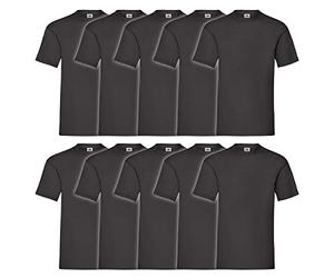 Fruit of the Loom Men's Regular Fit T-Shirt, 10 x black., 5XL