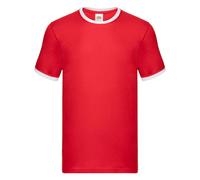 Fruit of the Loom Men's Ringer 160 T-Shirt in Red | Size: Small Fruit Of The Loom Red S