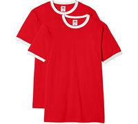 Fruit of the Loom Men's Ringer Premium T-Shirt Pack of 2, Red/White, XX-Large