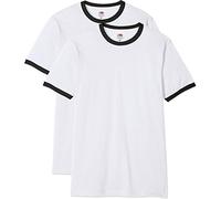 Fruit of the Loom Men's Ringer Premium T-Shirt Pack of 2, White/Black, Small