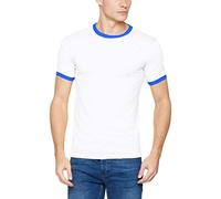 Fruit of the Loom Men's Ringer Premium T-Shirt, White/Royal Blue, Small
