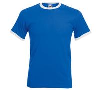 Fruit of the Loom Mens Ringer Short Sleeve T-Shirt (3XL) (Royal/White)
